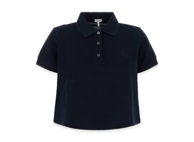 LOEWE Women's Piquet Oversize Polo Shirt "Midnight Blue"