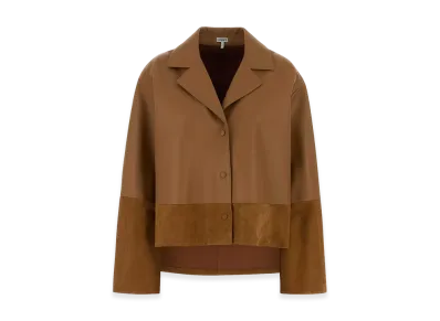 LOEWE Women's Leather And Suede Shirt "Camel"