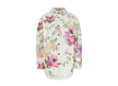 LOEWE Women's Printed Denim Shirt "White/Pink"