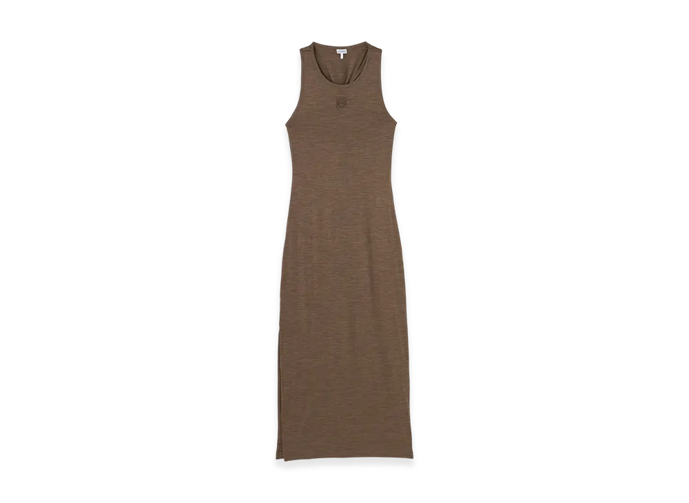 LOEWE Women's Anagram Tank Dress "Chocolate Brown"