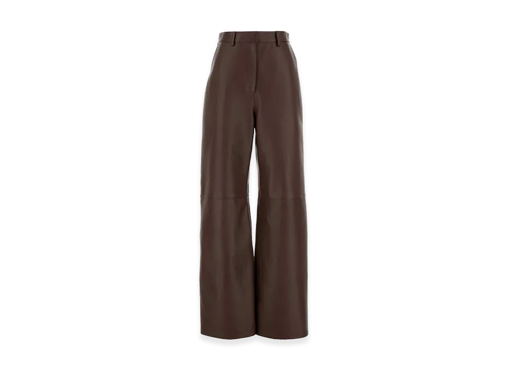 LOEWE Women's Chocolate Nappa Leather Pant "Brown"