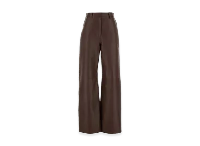 LOEWE Women's Chocolate Nappa Leather Pant "Brown"