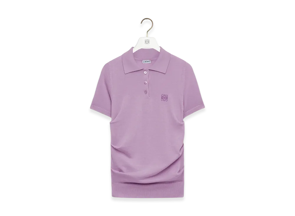 LOEWE Short-Sleeve Polo Sweater "Lilac"