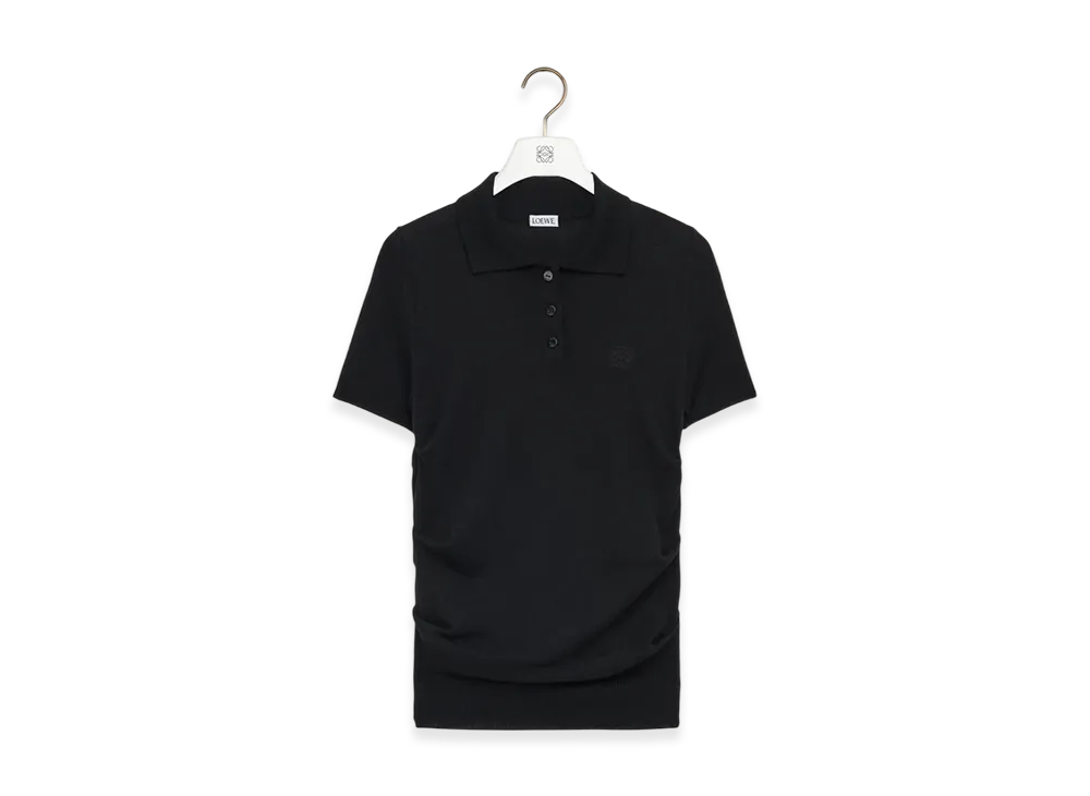 LOEWE Short-Sleeve Polo Sweater "Black"