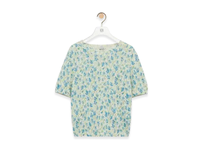 LOEWE Short-Sleeve Sweater "White/Blue"