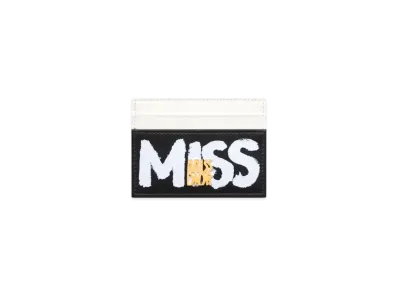Dior Miss Dior Freesia Card Holder Miss Dior Graffiti Printed Calfskin "White/Black"