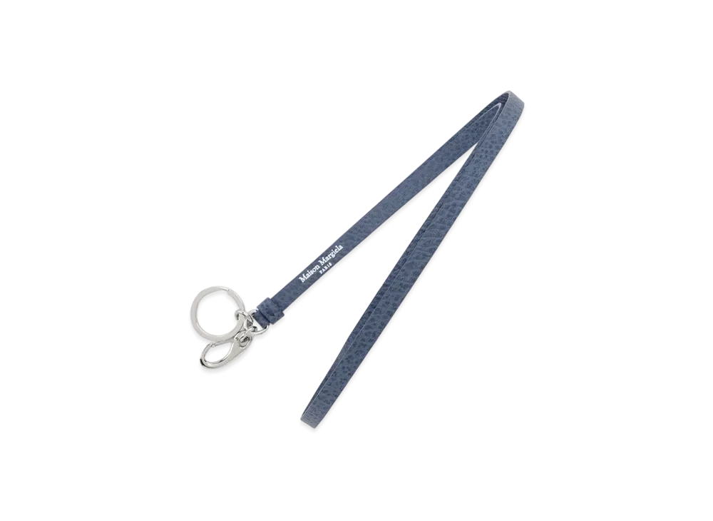 Maison Margiela Printed Logo Neck Keyring "Slate Blue"