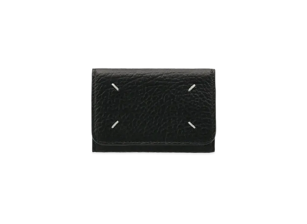 Maison Margiela Embossed Grained Calfskin Compact Card Holder "Black"