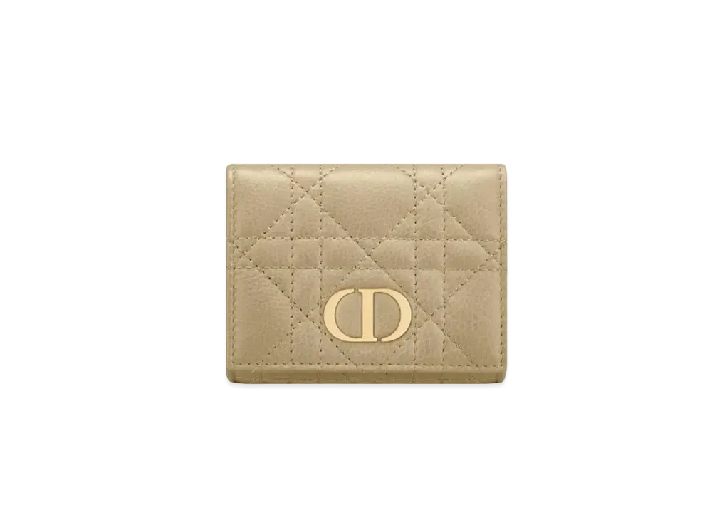 Dior Dior Caro Compact Wallet "Beige"