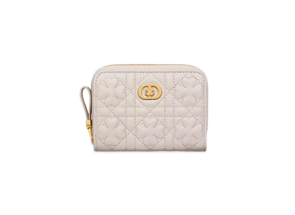 Dior Caro Scarlet Wallet Clover Cannage Lambskin Japan Exclusive "Linen Beige"