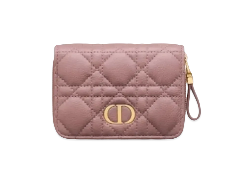 Dior Caro Small Zipper Wallet "Pink"