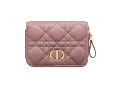 Dior Caro Small Zipper Wallet "Pink"