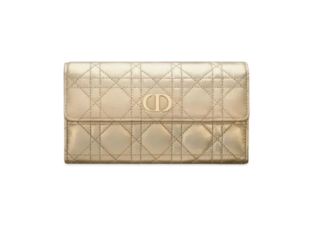 Dior Caro Long Wallet "Gold"