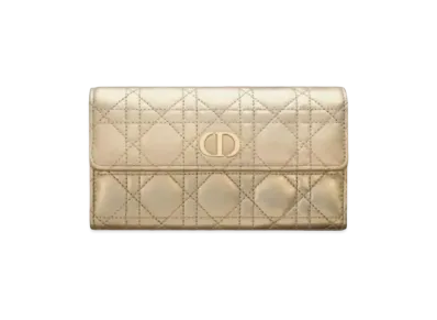 Dior Caro Long Wallet "Gold"