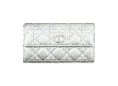 Dior Caro Wallet "Metallic Silver"