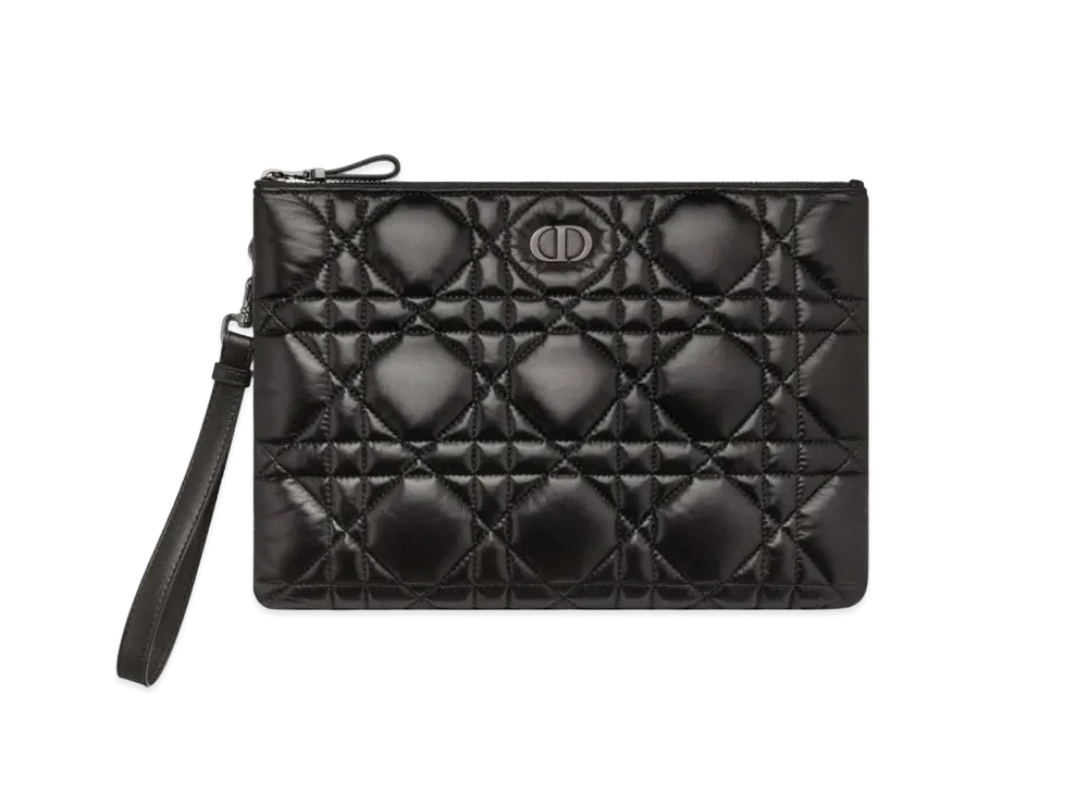 Dior Large Caro Daily Pouch Quilt Macro Cannage Calfskin "Black"
