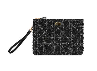 Dior Large Caro Daily Pouch Tweed "Black"