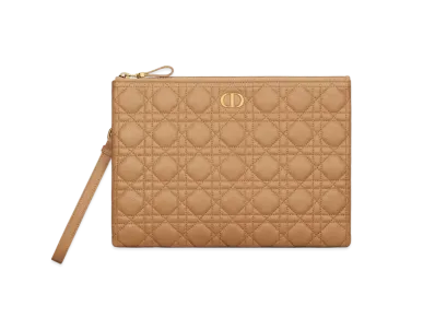 Dior Large Dior Caro Daily Pouch Medium Supple Cannage Calfskin "Tan"