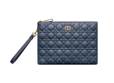 Dior Large Caro Daily Pouch Supple "Deep Ocean Blue"