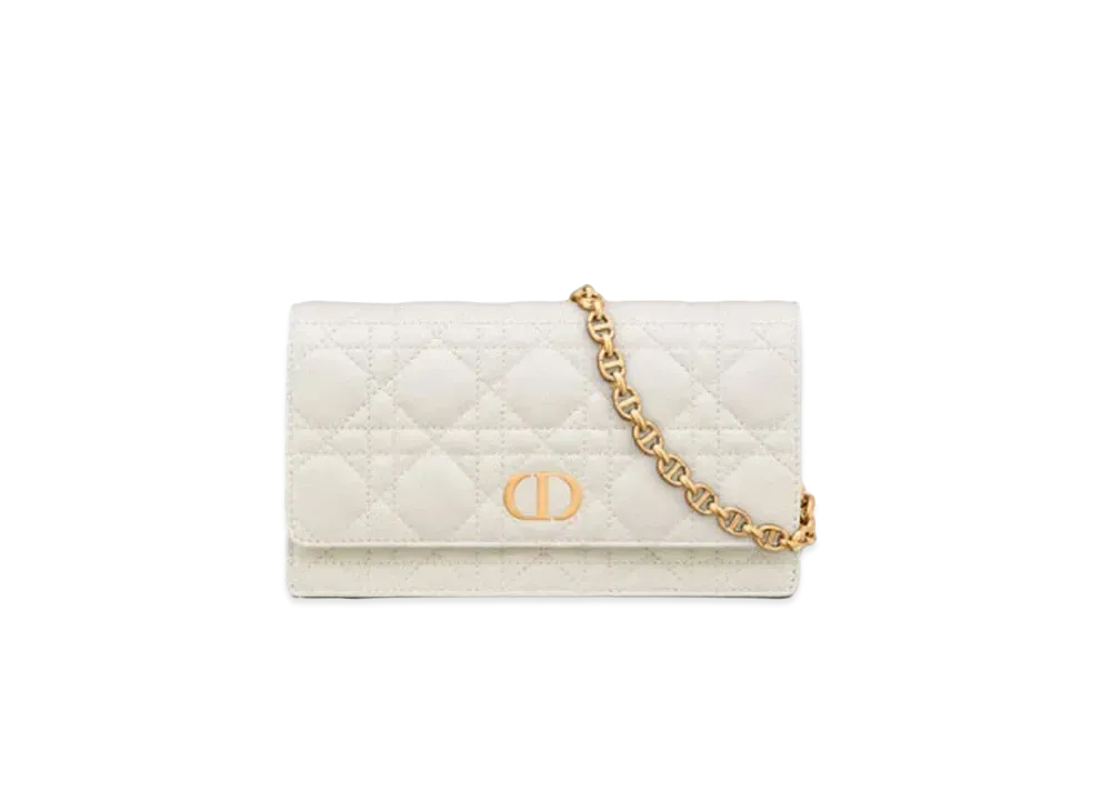 Dior Dior Caro Belt Pouch With Chain "White"