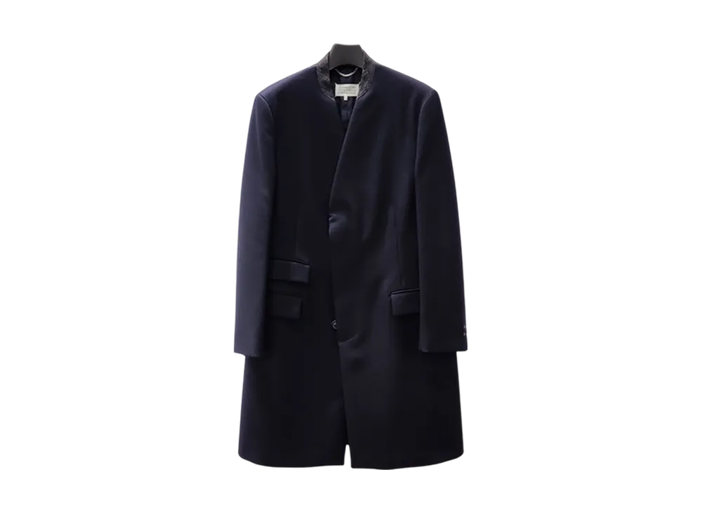 Maison Margiela Wool Twill Minimal Coat "Navy"