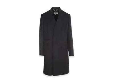 Maison Margiela Minimal Collarless Coat "Navy"
