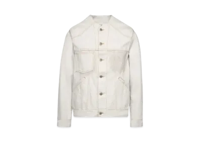 Maison Margiela Collarless Chalk Selvedge Denim Jacket "Ice"