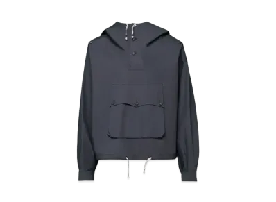 Maison Margiela Men's Coated Cotton Hooded Jacket "Washed Black"