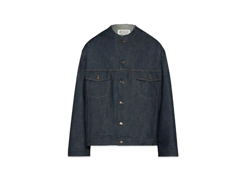 Maison Margiela Collarless Denim Jacket "Navy"
