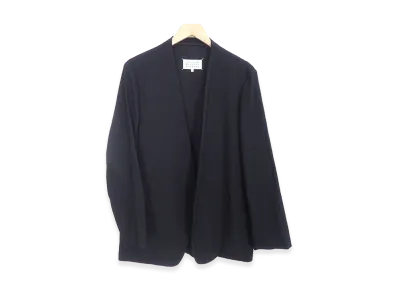 Maison Margiela Jersey Effect Wool Pull No Collar Jacket "Black"