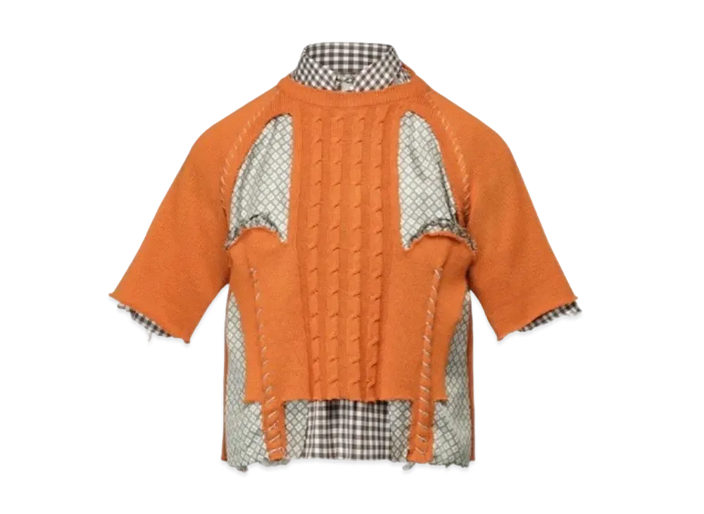 Maison Margiela Spliced Gingham Check Shirt "Papaya"