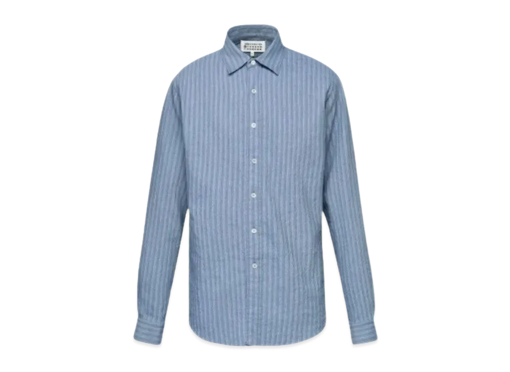 Maison Margiela Seersucker Linen Shirt "Blue"
