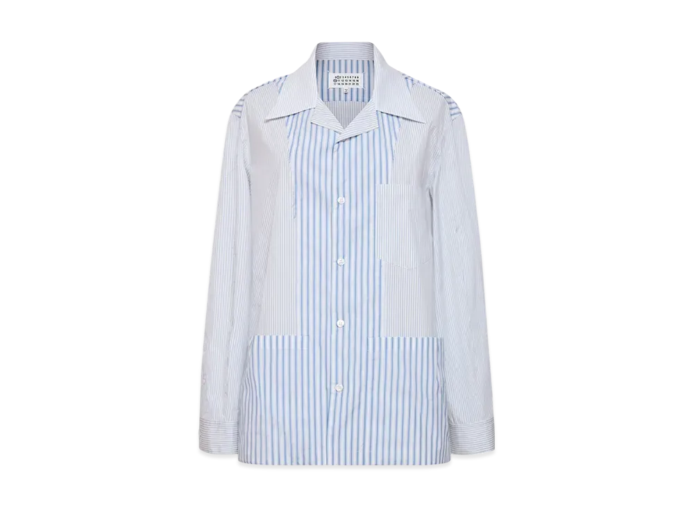 Maison Margiela Men's Patchwork Stripe Shirt "White"