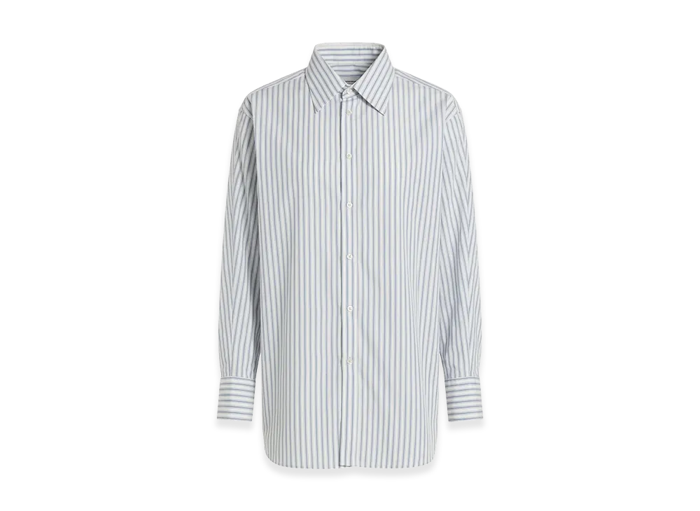 Maison Margiela Women's Striped Cotton Shirt "Baby Blue"