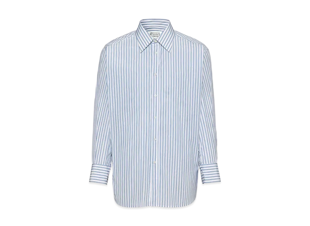 Maison Margiela Men's Stripe Cotton Shirt "White/Gray"