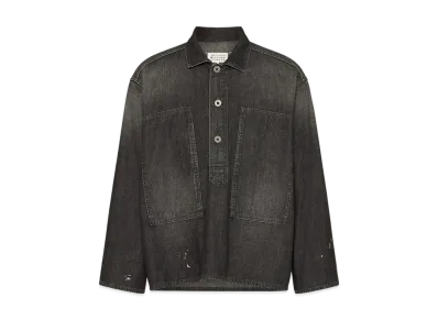 Maison Margiela Men's Distressed Denim Shirt "Black"