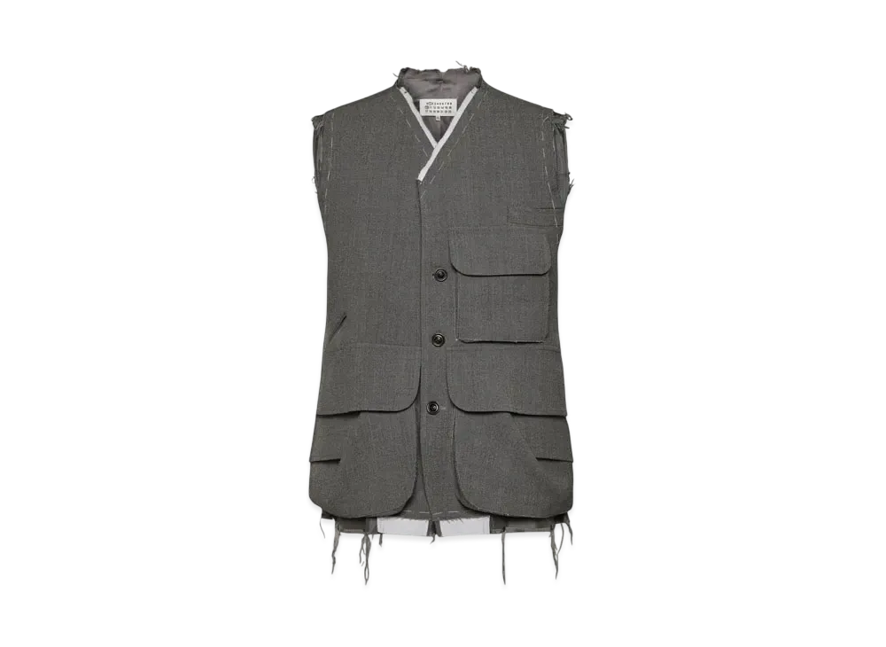 Maison Margiela Men's Sleeveless Wool Jacket "Melange Gray"