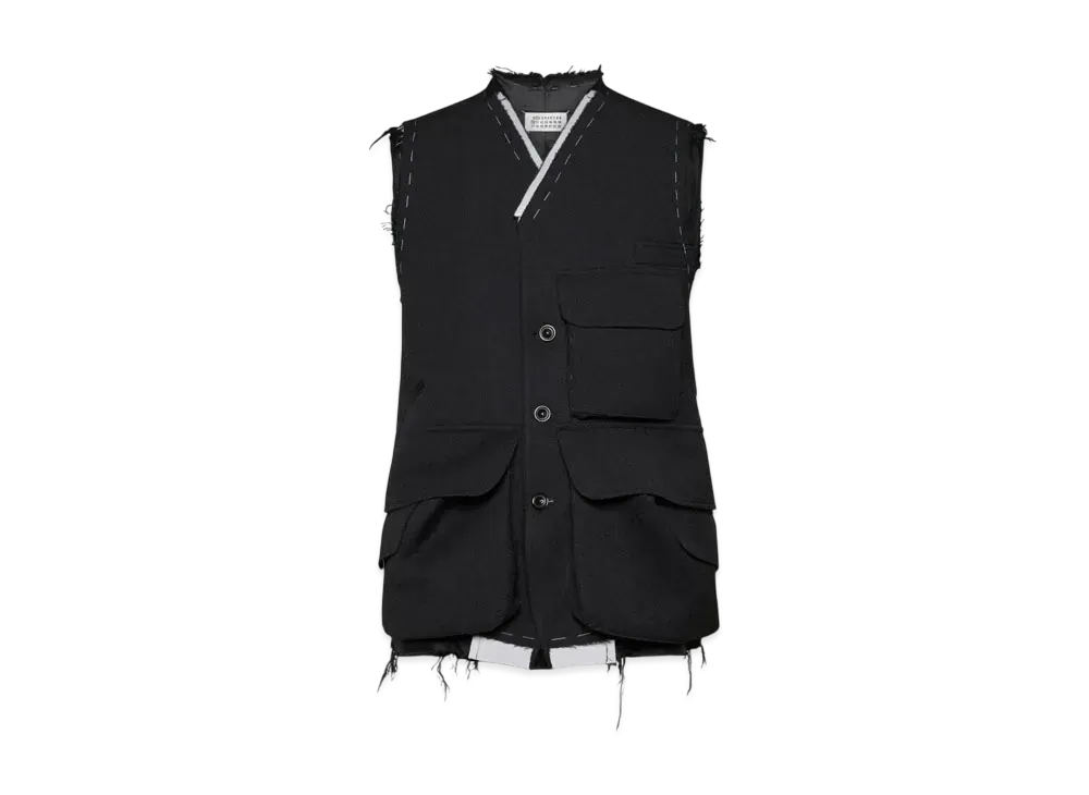 Maison Margiela Men's Sleeveless Wool Jacket "Melange Gray"