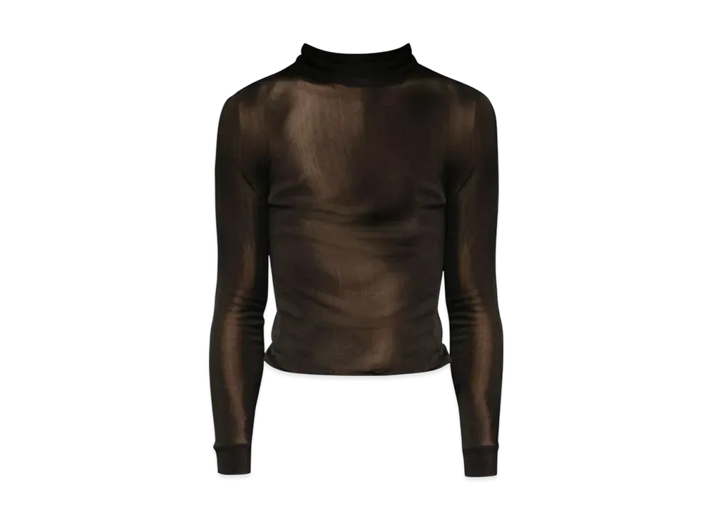 Maison Margiela High Neck Long Sleeve Tops "Black"