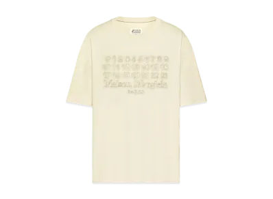 Maison Margiela Men's Embroidered Logo T-Shirt "Ecru"