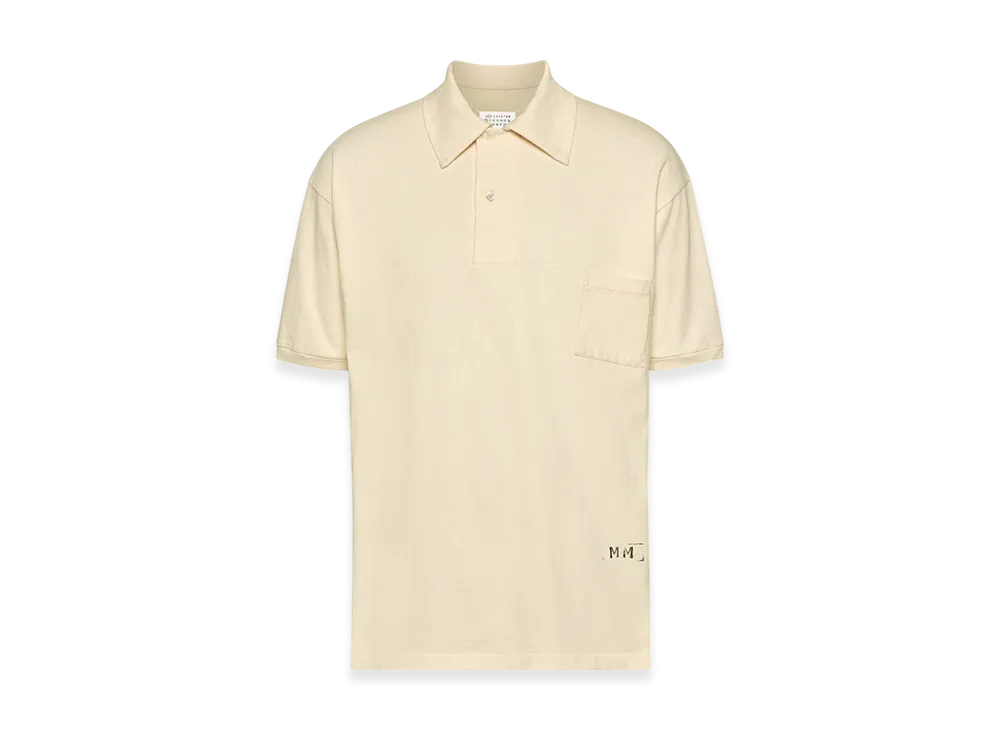 Maison Margiela Men's Stamp Logo Polo Shirt "Ecru"