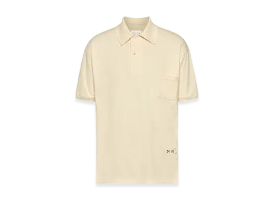 Maison Margiela Men's Stamp Logo Polo Shirt "Ecru"