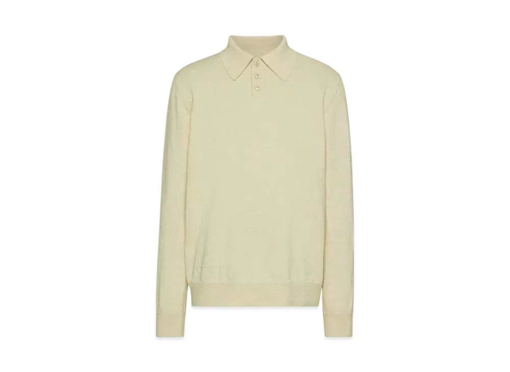Maison Margiela Men's Elbow Patch Wool Polo "White"