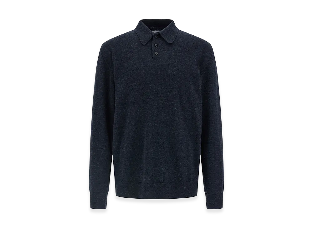 Maison Margiela Suede Patch Polo Shirt "Blue"