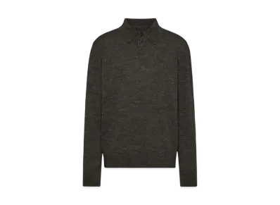 Maison Margiela Men's Elbow Patch Wool Polo "Charcoal"