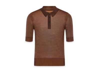Maison Margiela Dandy Check Wool Knit Polo "Brown"