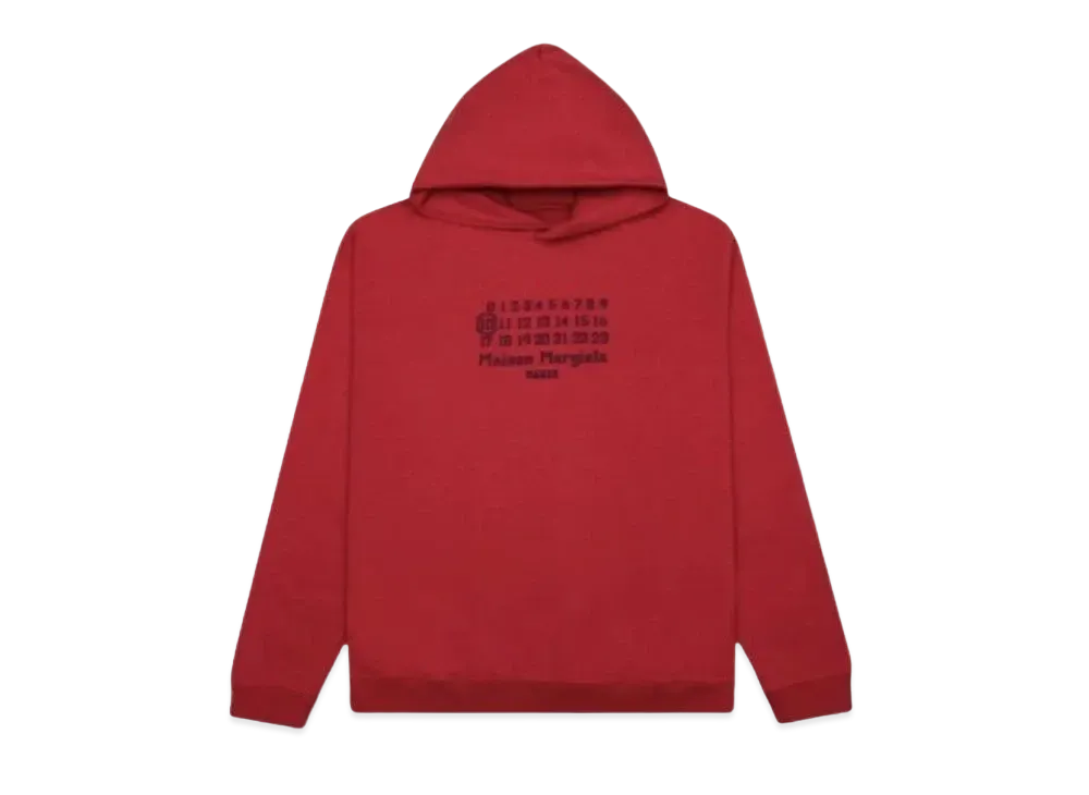 Maison Margiela Embroidered Numbers Logo Hoodie "Red"