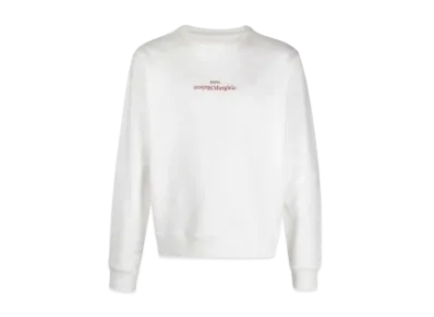 Maison Margiela Reverse Stitch Logo Sweatshirt "Ivory/Red"