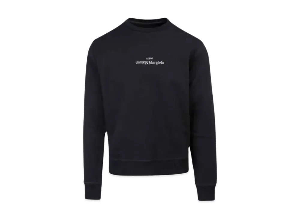 Maison Margiela Reverse Stitch Logo Sweatshirt "Black White"