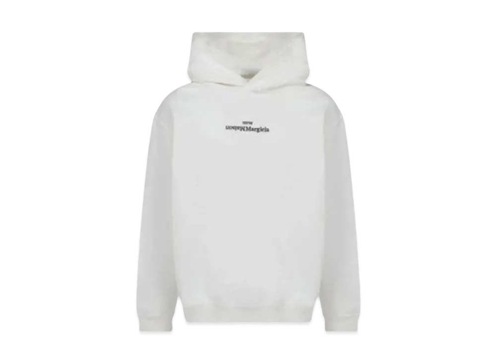 Maison Margiela Upside Down Embroidered Logo Hoodie "White"